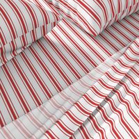 Mattress Ticking Narrow Striped Pattern in Red and White