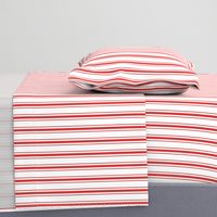 Mattress Ticking Narrow Striped Pattern in Red and White