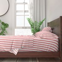 Mattress Ticking Narrow Striped Pattern in Red and White