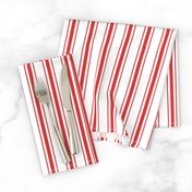 Mattress Ticking Narrow Striped Pattern in Red and White