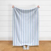 Mattress Ticking Wide Striped Pattern in Pale Blue and White