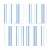 Mattress Ticking Wide Striped Pattern in Pale Blue and White