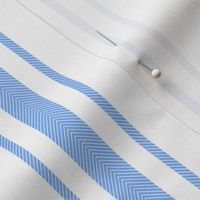 Mattress Ticking Wide Striped Pattern in Pale Blue and White