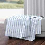 Mattress Ticking Narrow Striped Pattern in Pale Blue and White