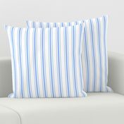 Mattress Ticking Narrow Striped Pattern in Pale Blue and White