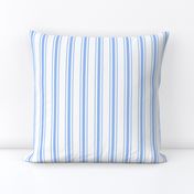 Mattress Ticking Narrow Striped Pattern in Pale Blue and White