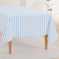 Mattress Ticking Narrow Striped Pattern in Pale Blue and White