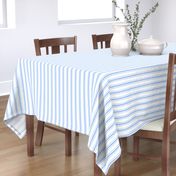 Mattress Ticking Narrow Striped Pattern in Pale Blue and White