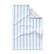 Mattress Ticking Narrow Striped Pattern in Pale Blue and White