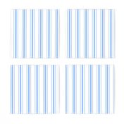 Mattress Ticking Narrow Striped Pattern in Pale Blue and White