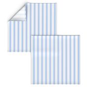 Mattress Ticking Narrow Striped Pattern in Pale Blue and White