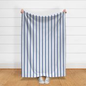 Mattress Ticking Wide Striped Pattern in Dark Blue and White