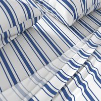 Mattress Ticking Wide Striped Pattern in Dark Blue and White