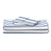 Mattress Ticking Wide Striped Pattern in Dark Blue and White