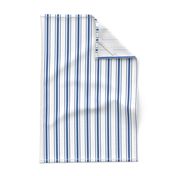 Mattress Ticking Narrow Striped Pattern in Dark Blue and White