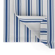 Mattress Ticking Narrow Striped Pattern in Dark Blue and White