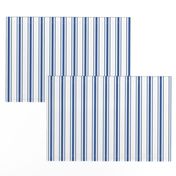 Mattress Ticking Narrow Striped Pattern in Dark Blue and White