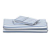 Mattress Ticking Narrow Striped Pattern in Dark Blue and White