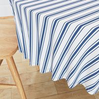 Mattress Ticking Narrow Striped Pattern in Dark Blue and White