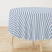 Mattress Ticking Narrow Striped Pattern in Dark Blue and White