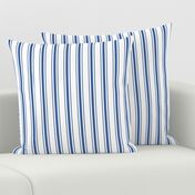 Mattress Ticking Narrow Striped Pattern in Dark Blue and White