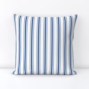 Mattress Ticking Narrow Striped Pattern in Dark Blue and White