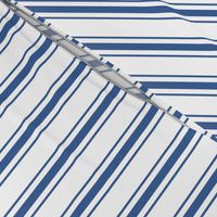 Mattress Ticking Narrow Striped Pattern in Dark Blue and White