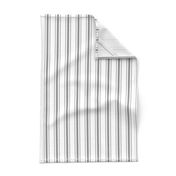 Mattress Ticking Narrow Striped Pattern in Charcoal Grey and White