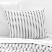 Mattress Ticking Narrow Striped Pattern in Charcoal Grey and White