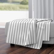 Mattress Ticking Narrow Striped Pattern in Charcoal Grey and White