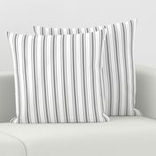 Mattress Ticking Narrow Striped Pattern in Charcoal Grey and White