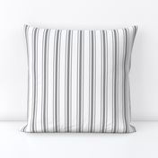 Mattress Ticking Narrow Striped Pattern in Charcoal Grey and White