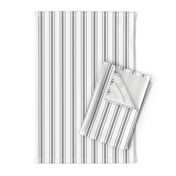 Mattress Ticking Narrow Striped Pattern in Charcoal Grey and White