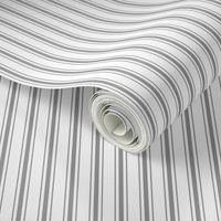 Mattress Ticking Narrow Striped Pattern in Charcoal Grey and White