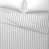 Mattress Ticking Narrow Striped Pattern in Charcoal Grey and White
