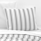 Mattress Ticking Wide Striped Pattern in Charcoal Grey and White