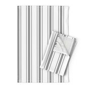 Mattress Ticking Wide Striped Pattern in Charcoal Grey and White