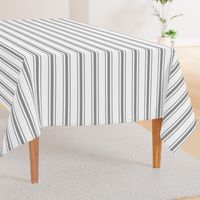 Mattress Ticking Wide Striped Pattern in Charcoal Grey and White