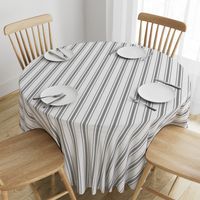 Mattress Ticking Wide Striped Pattern in Charcoal Grey and White