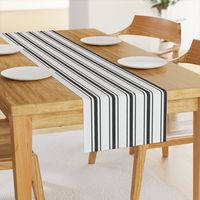 Mattress Ticking Wide Striped Pattern in Dark Black and White