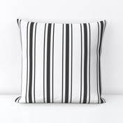 Mattress Ticking Wide Striped Pattern in Dark Black and White