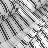 Mattress Ticking Wide Striped Pattern in Dark Black and White