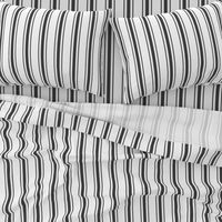 Mattress Ticking Wide Striped Pattern in Dark Black and White