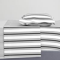 Mattress Ticking Wide Striped Pattern in Dark Black and White