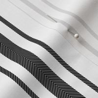 Mattress Ticking Wide Striped Pattern in Dark Black and White