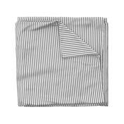 Mattress Ticking Narrow Striped Pattern in Dark Black and White