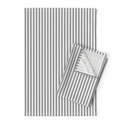 Mattress Ticking Narrow Striped Pattern in Dark Black and White