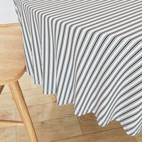 Mattress Ticking Narrow Striped Pattern in Dark Black and White