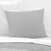 Mattress Ticking Narrow Striped Pattern in Dark Black and White