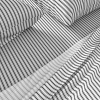 Mattress Ticking Narrow Striped Pattern in Dark Black and White